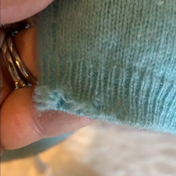 Charter Club aqua cashmere crewneck sweater, M - Picture 6 of 6